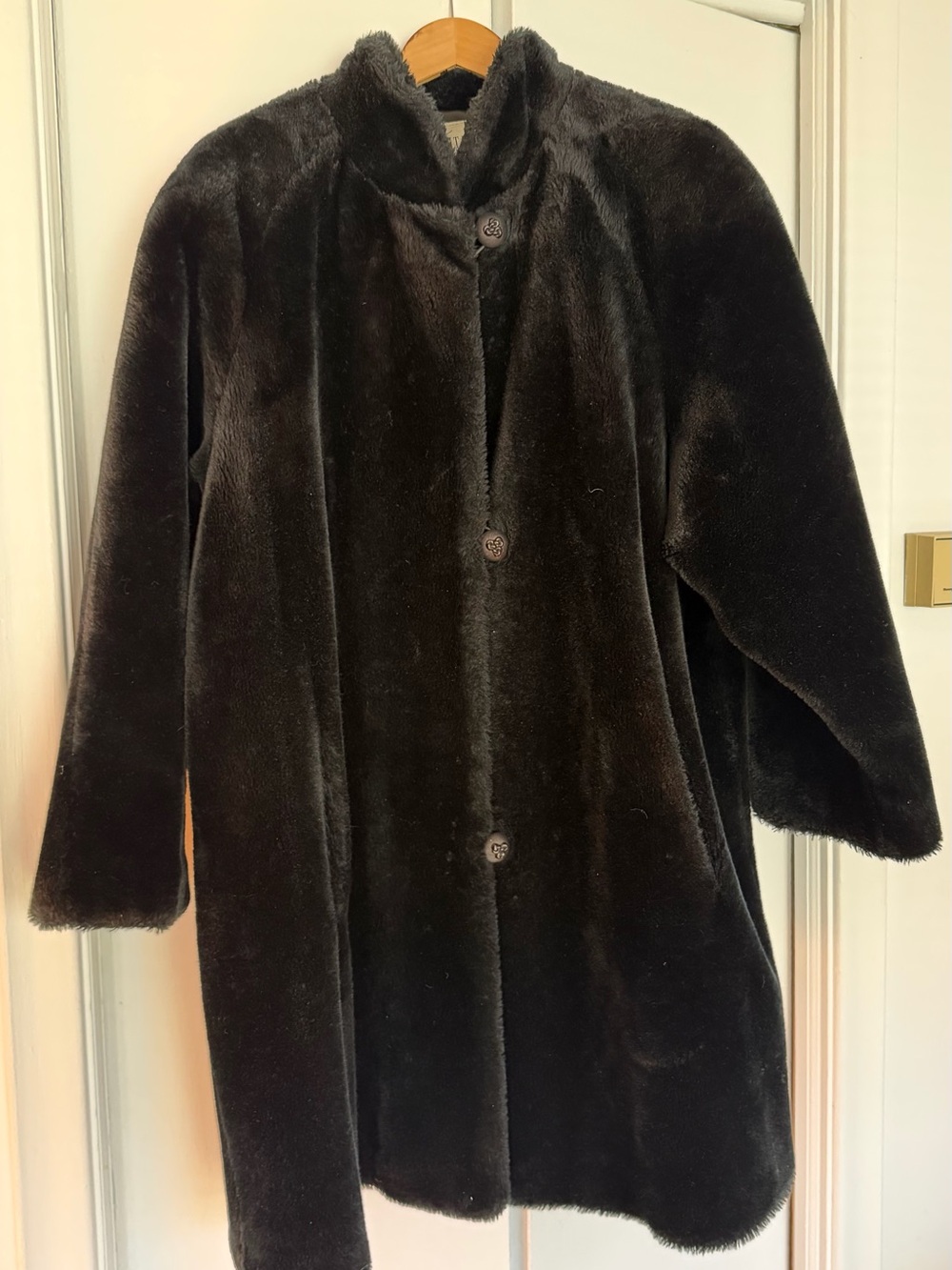 Holt Renfrew Vintage long Women's Faux Fur Coat - Black